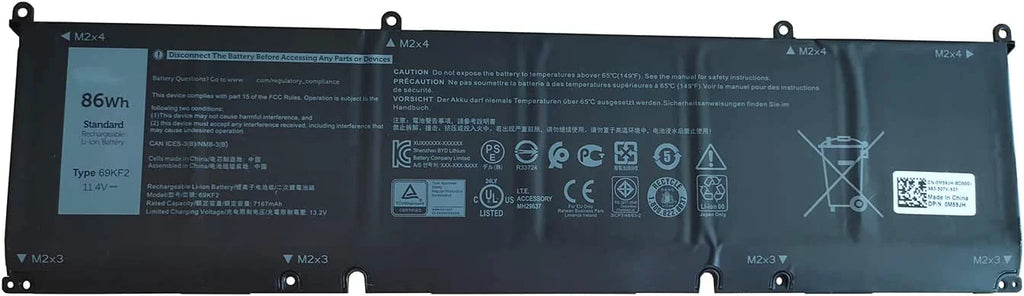 New 8FCTC Laptop Battery for XPS 15 9500 Precision 5550 Alienware M15 R3 R4 M17 R3 R4 Series Notebook 69KF2 08FCTC 70N2F 070N2F 0P8P1P 0DVG8M 0M59JH 11.4V 56Wh 4650mAh