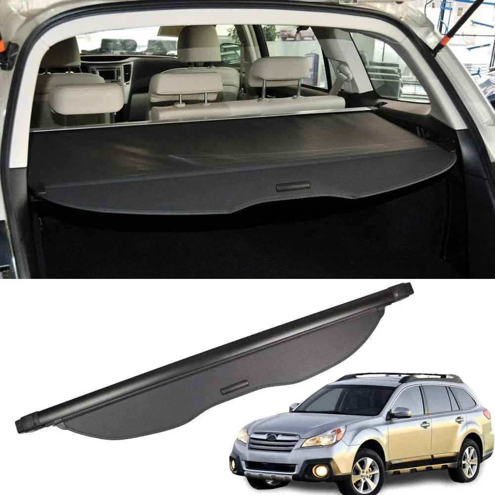 Fit 2010-2014 Subaru Outback Retractable Cargo Coating for 2010 2011 2012 2013 2014 Subaru Outback Manual Tailgate Wagon Accessory Rear Trunk Privacy Shield Shade, Black