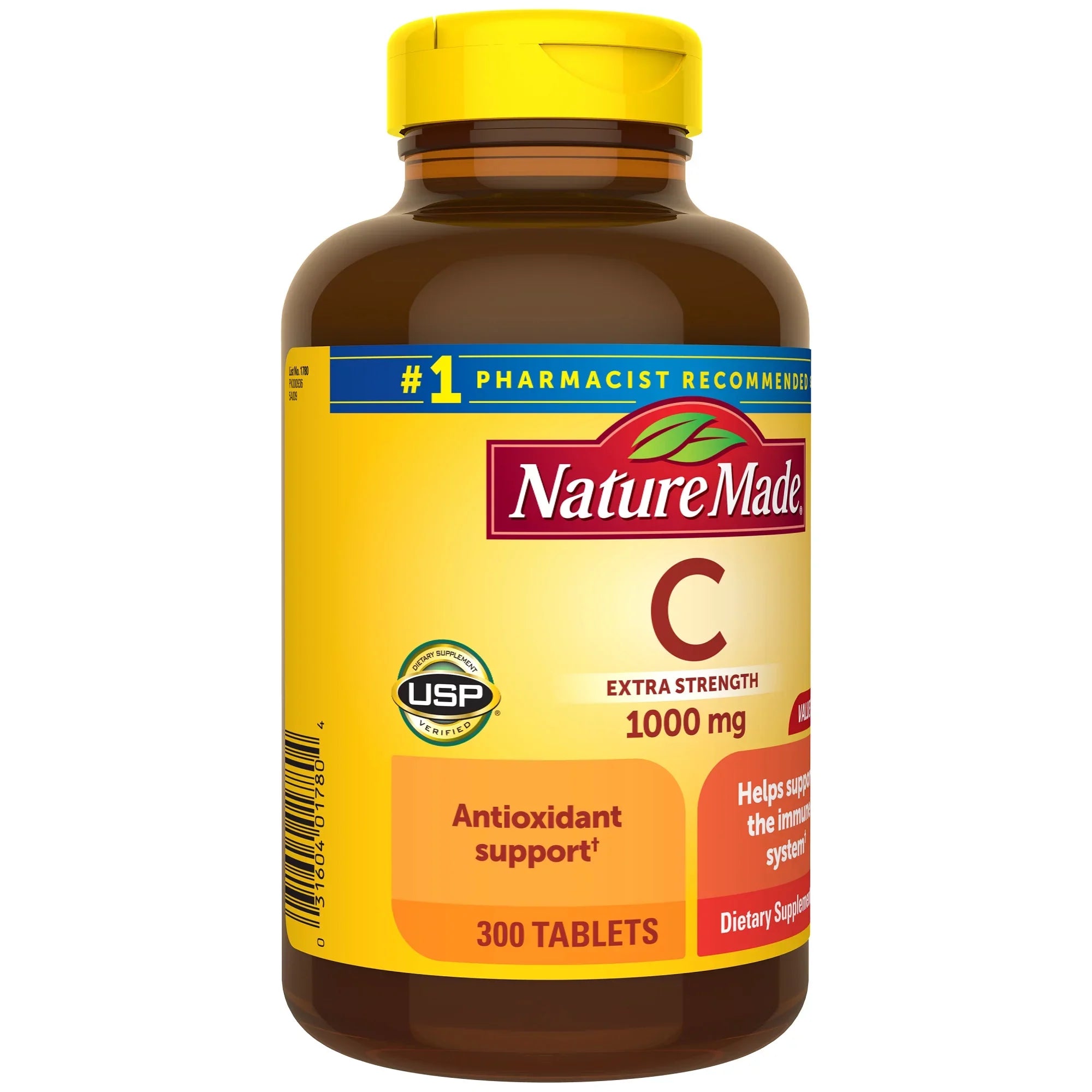 Nature Made Extra Strength Vitamin C 1000 mg Tablets, Dietary Supplement, 300 Count