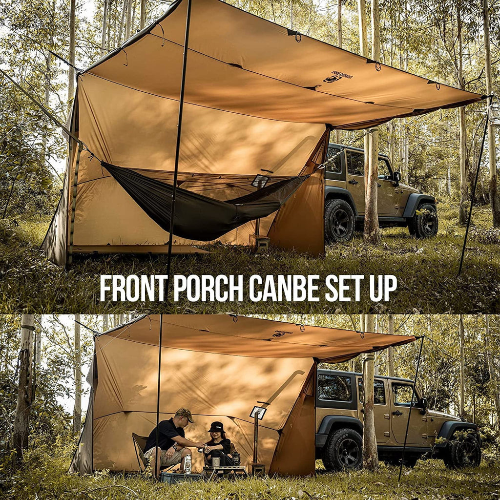 YUNWEN ROCDOMUS Hammock Hot Tent with Stove Jack, Versatile Lightweight Waterproof Camping Tarp with Zippered Tent Bag, PU3000mm 4 Season Tent for Stove
