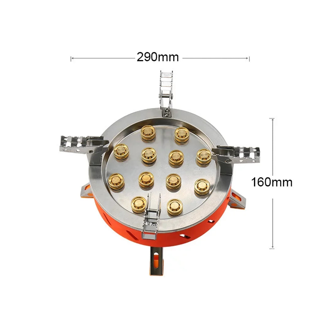 ZYZY 12- Camping Stove, Windproof and High-Power Gases Stove - Outdoor Furnace for Camping