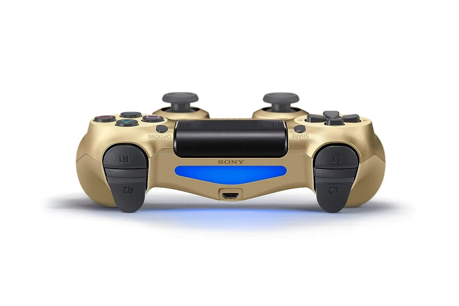 PlayStation 4 DualShock Wireless Controller Bundle - Gold Blue - With Earbuds Like New with BOLT AXTION