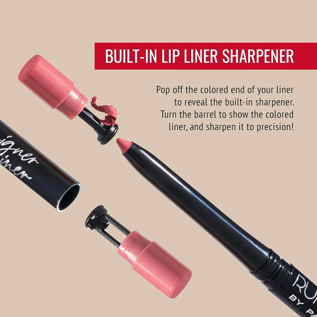 Runway Rogue Designer Liner Lip Pencil, Matte Garnet-Maroon Lip Liner and Sharpener, Get the Look
