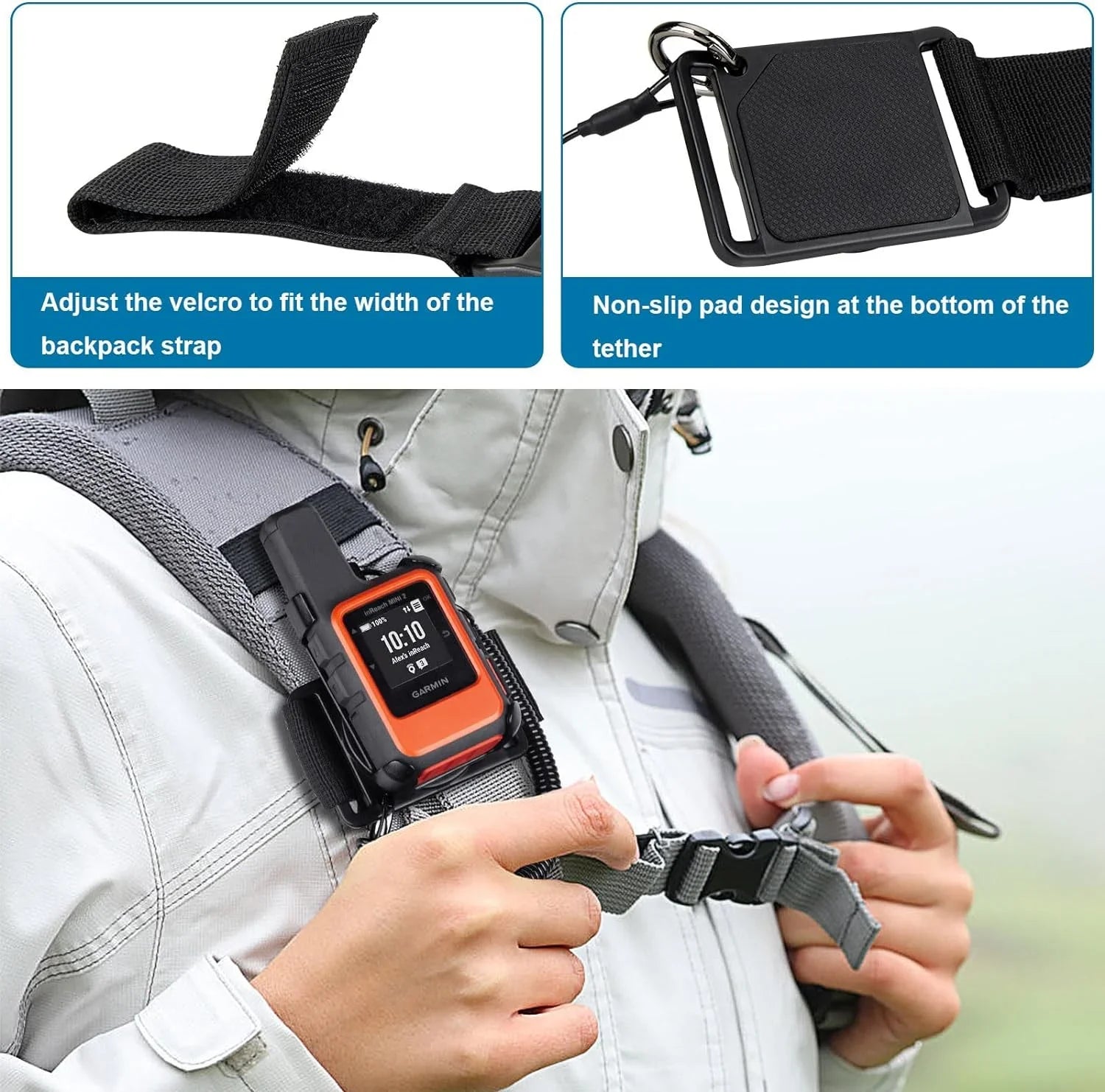 Backpack Tether Mount for Garmin inReach Mini & Mini 2, Backpack Tether Holder for Garmin Handheld GPS