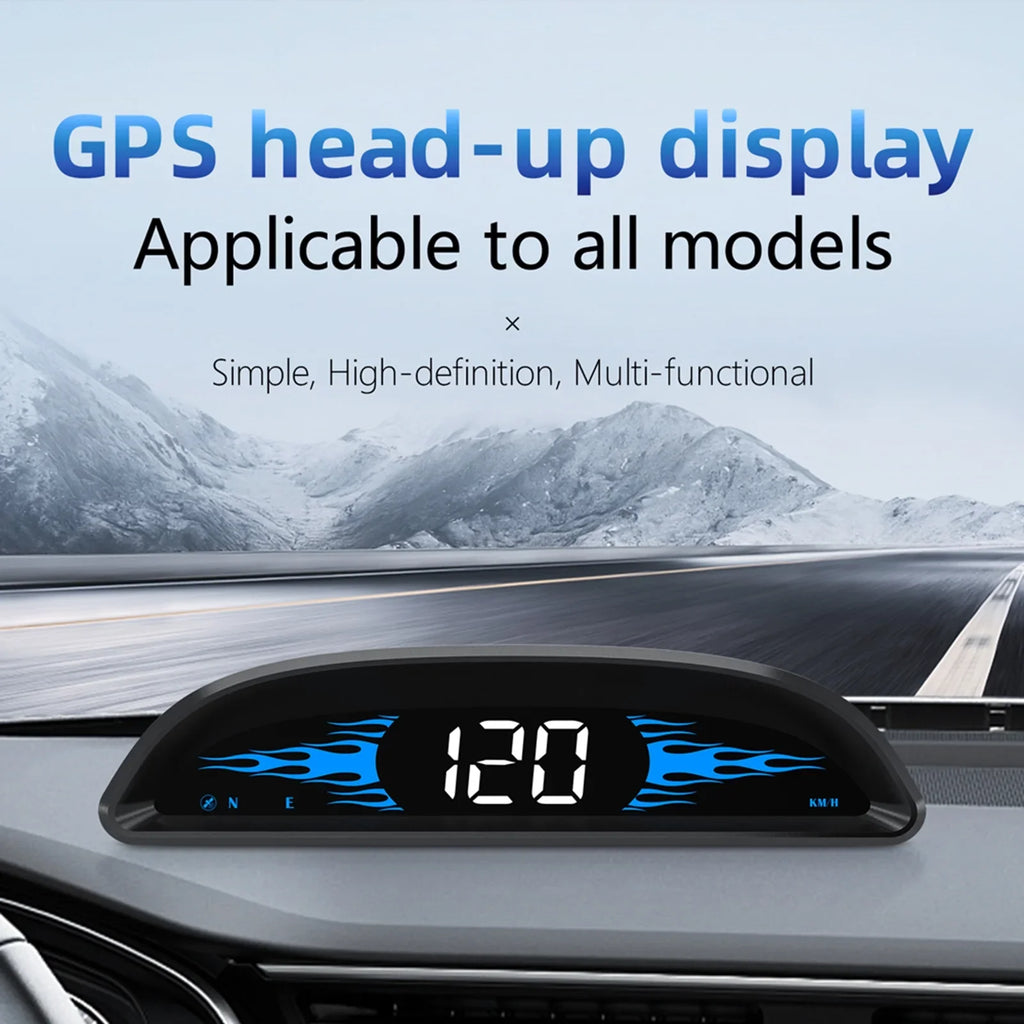 Nebublu Head-Up Display GPS Speedometer, Digital Dual System Screen, Speed/Time/Direction, Vehicle Overspeed Alarm