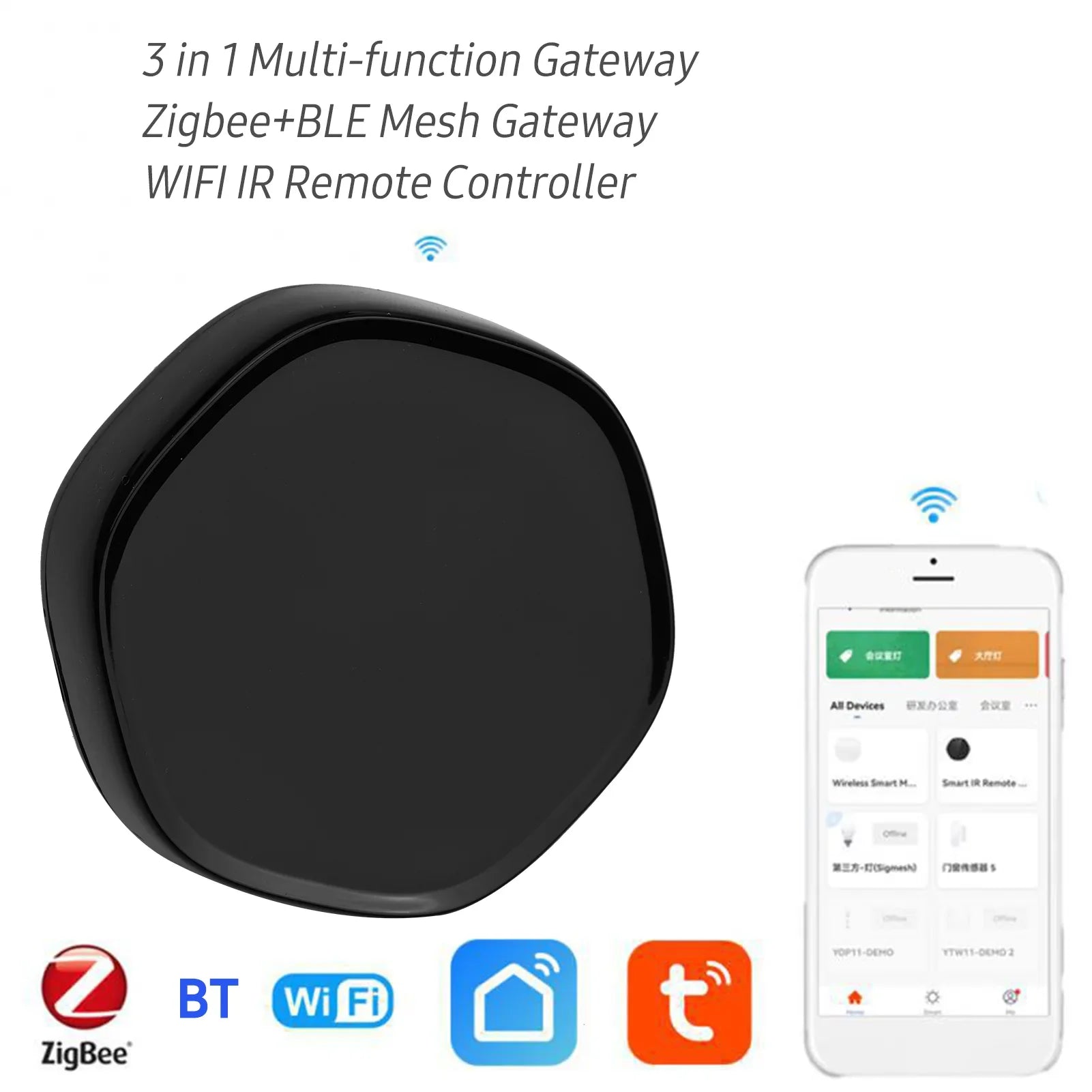 OWSOO Wireless Smart Multi-function Gateway +BLE Mesh Gate Way WiFi IR Remote Controller Android & iOS Applicable