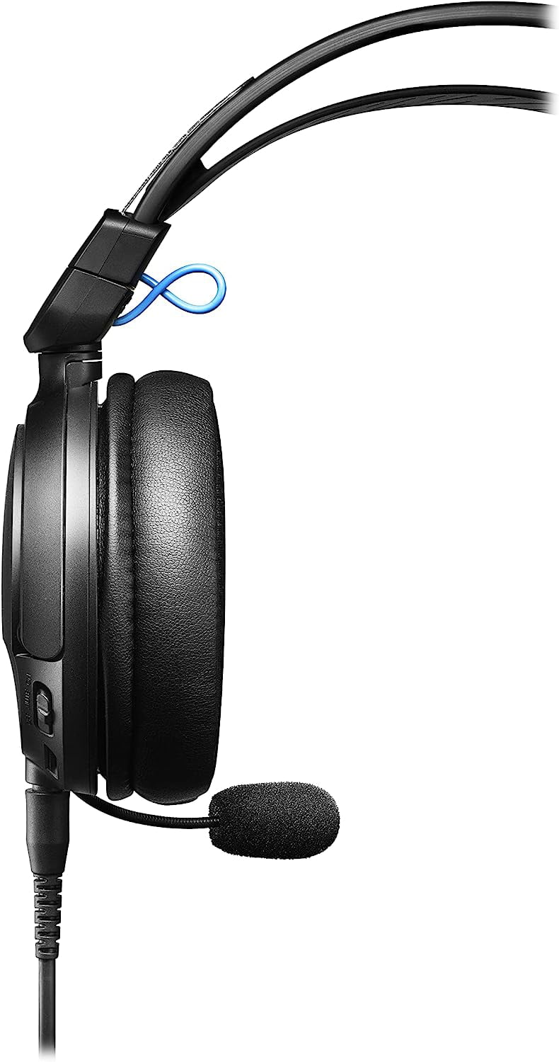 Audio Technica ATH-GL3BK Closed-Back Wired Gaming Headset - Black/Blue with an Additional 2 Year Coating by Epic Protect (2022)