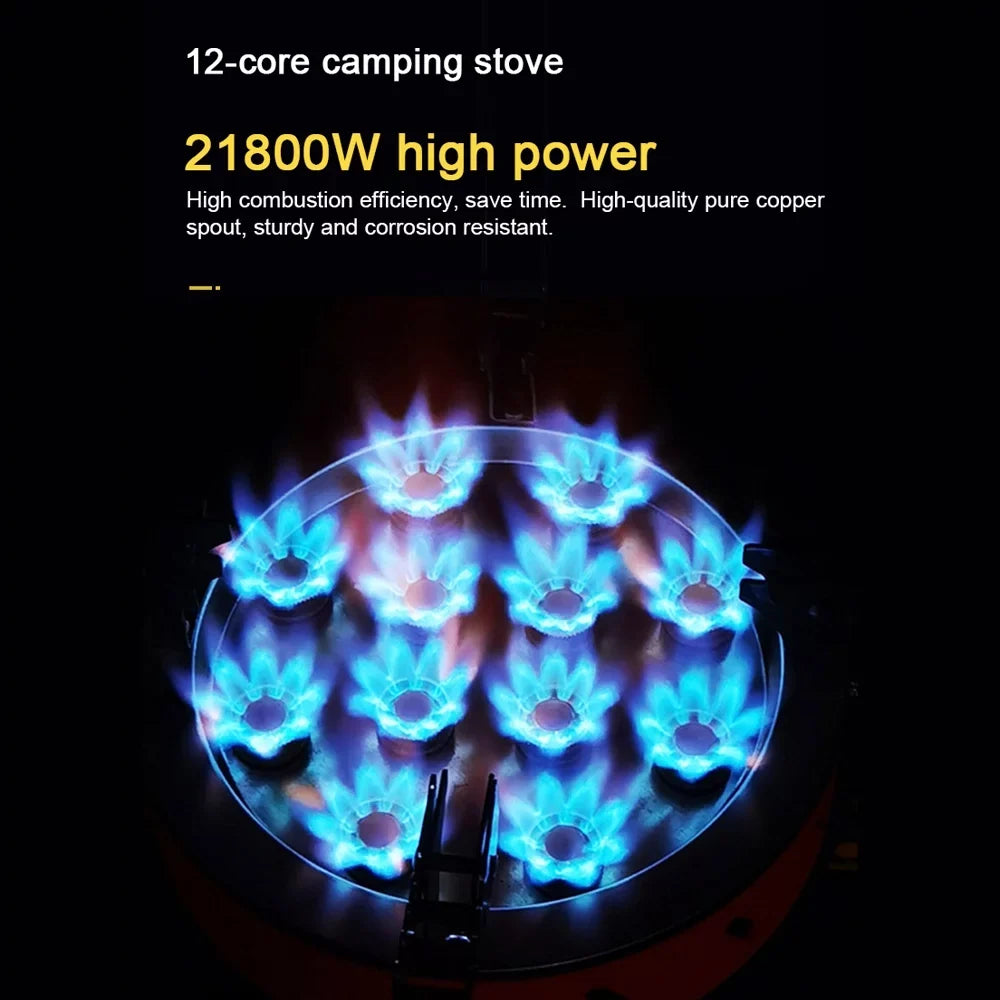 ZYZY 12- Camping Stove, Windproof and High-Power Gases Stove - Outdoor Furnace for Camping