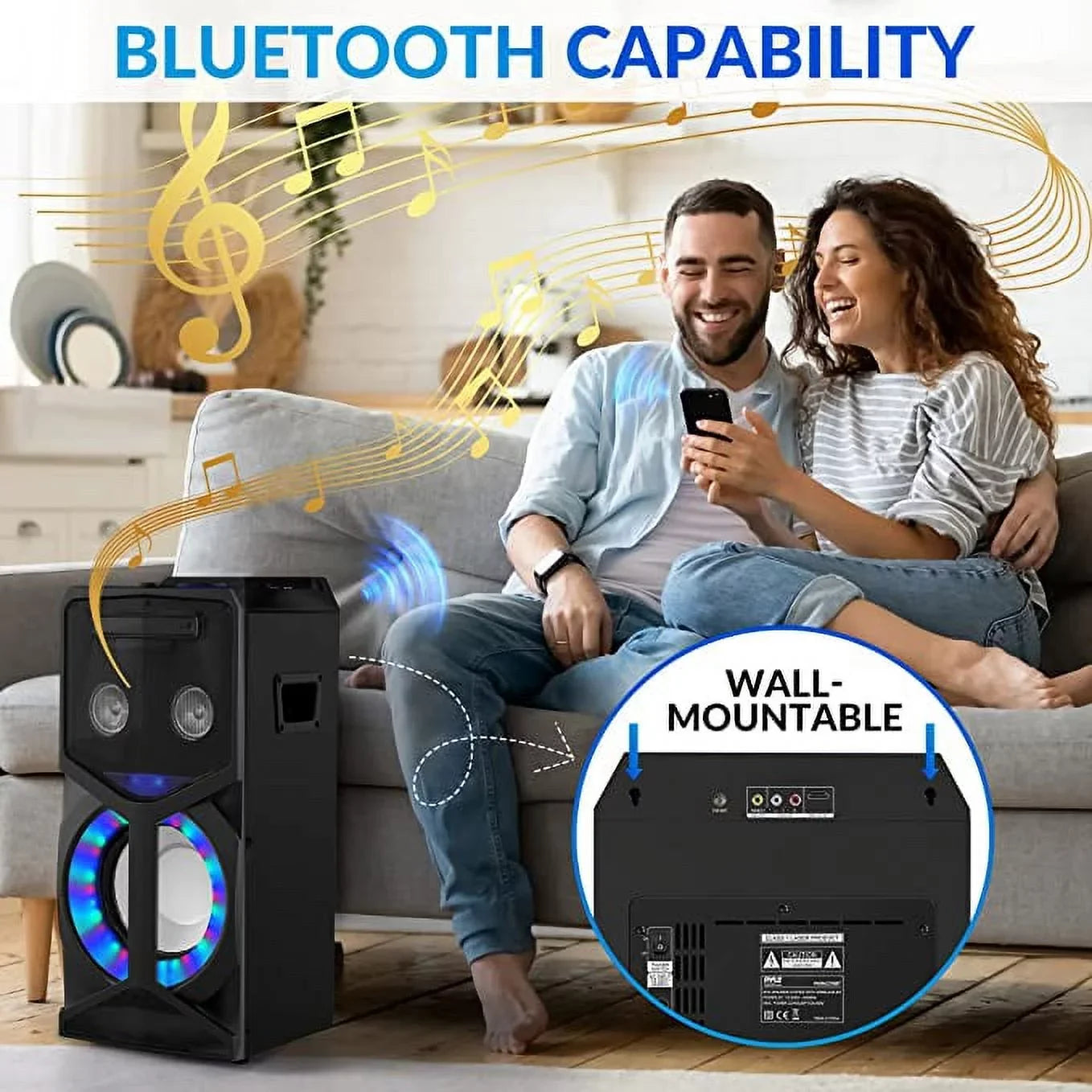 Pyle Karaoke Vibe PA Bluetooth Audio VIDEO/DVD Speaker System 800W Multimedia CD/DVD Player for TV
