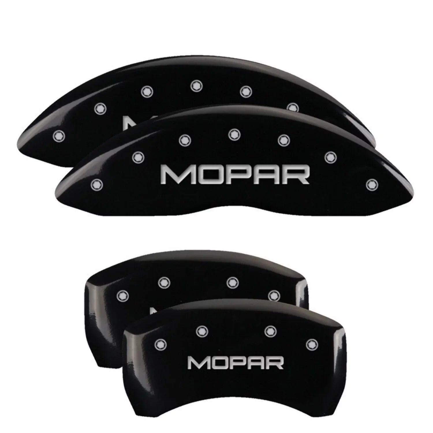 MGP 4 Caliper Wrap Engraved Front & Rear MOPAR Black finish silver ch Fits select: 2013 CHRYSLER 300, 2012 CHRYSLER 300C LIMITED