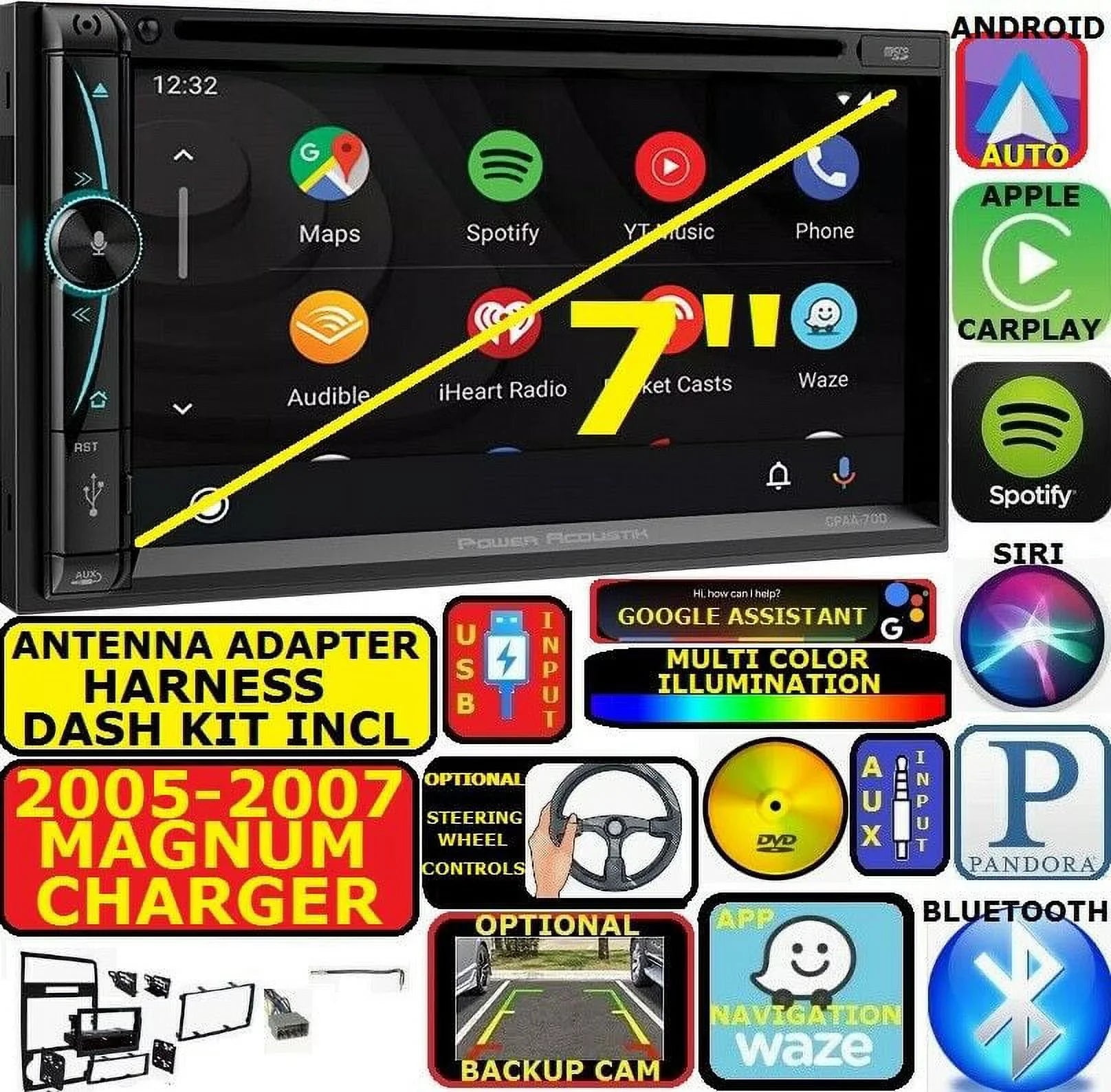2005-07 DODGE MAGNUM CHARGER GPS NAVIGATION SYSTEM APPLE CARPLAY ANDROID