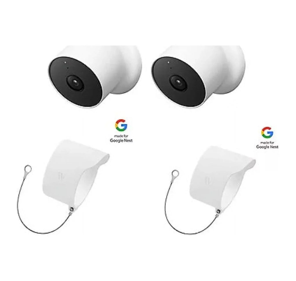 Restored Google Nest Camera 2pk with BONUS Anti-Theft Mount 2pk (Refurbished)
