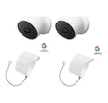Restored Google Nest Camera 2pk with BONUS Anti-Theft Mount 2pk (Refurbished)