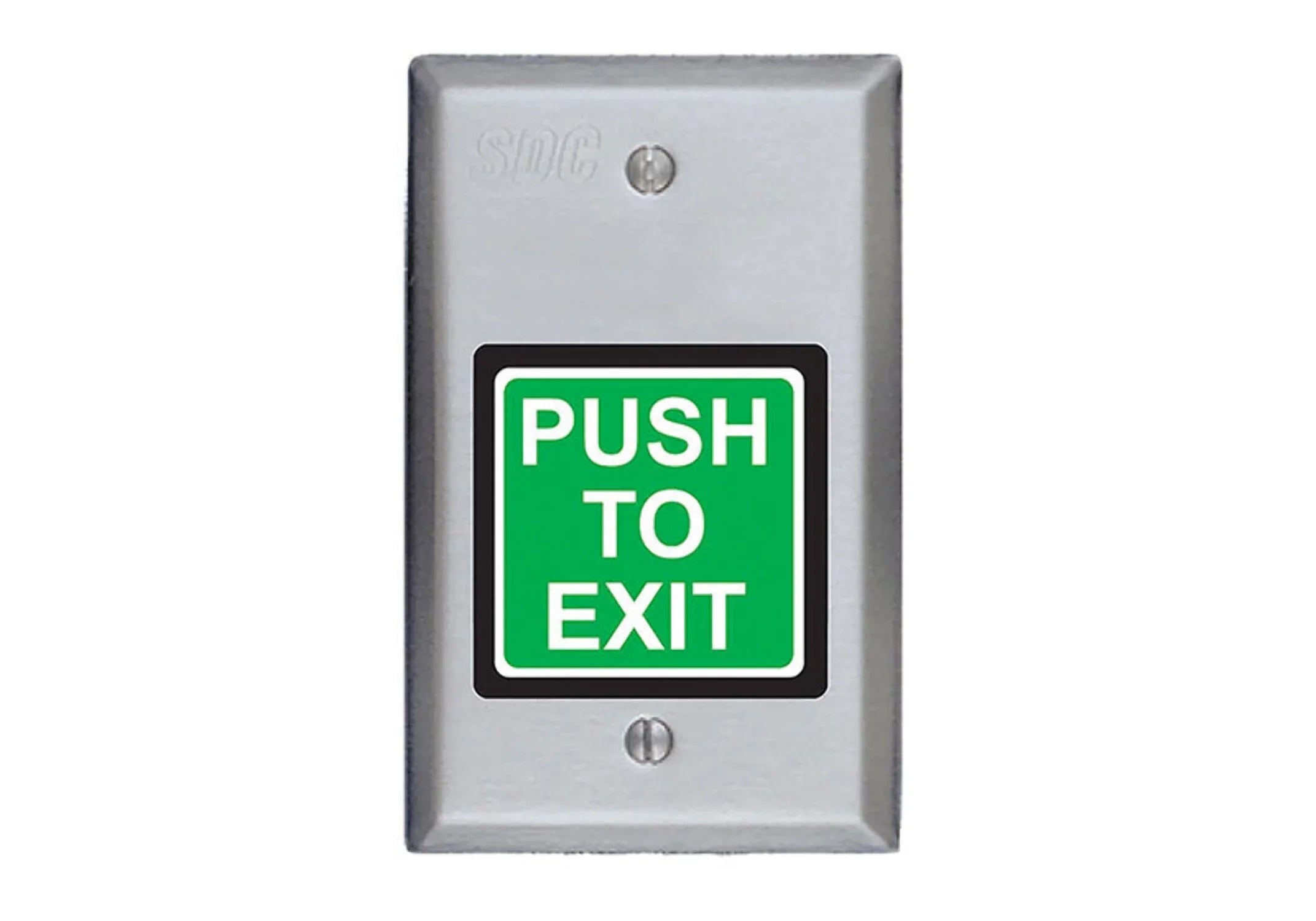 SDC 422U 2 Exit Switch Momentary SPDT PUSH TO EXIT Satin Stainless Steel