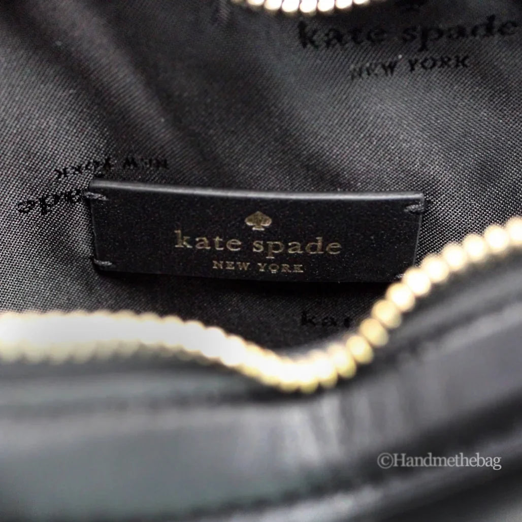 Kate Spade Love Shack Black Quilted Smooth Leather Heart Crossbody Bag