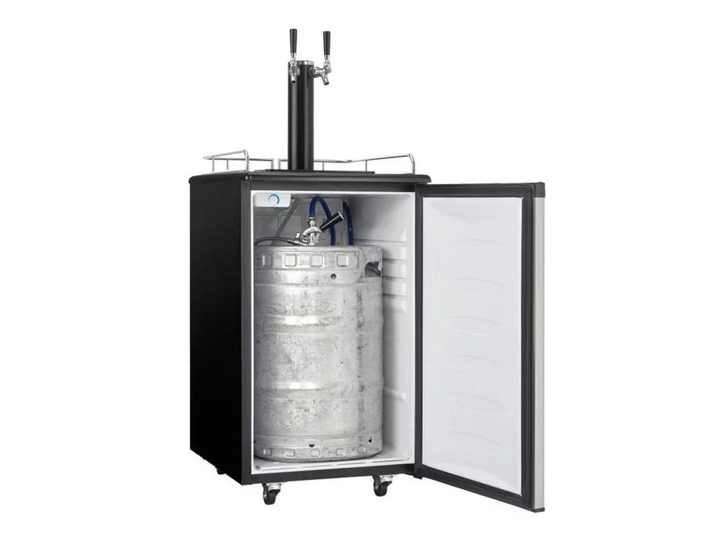Danby DKC054A1BSL2DB 5.4 Cubic Foot Steel Double Tap Dual-Top Beer Kegerator