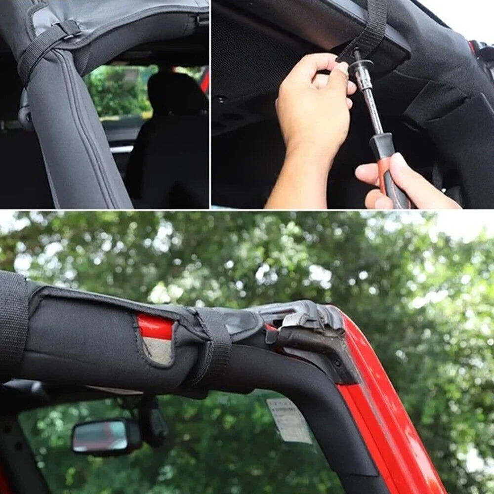 Jahyshow Easy Installation Leather Top Sunshade Protection for Jeep Wrangler JK JKU 07-18 - Enjoy Shade on the Go