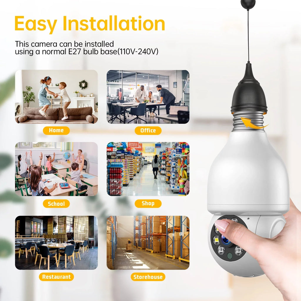 Toguard 2 PACKS SC16 Light Bulb Security Camera Outdoor Wireless WiFi Dome Surveillance Camera