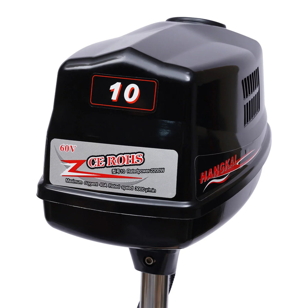 Miumaeov 10HP Electric Outboard Engine 60V 2200W Brushless Trolling Motor Jet Pump Propeller Fishing Watercraft Engine for Small Water Vehicles Inflatable Vessel Canoes Aluminum Fishing Vessel