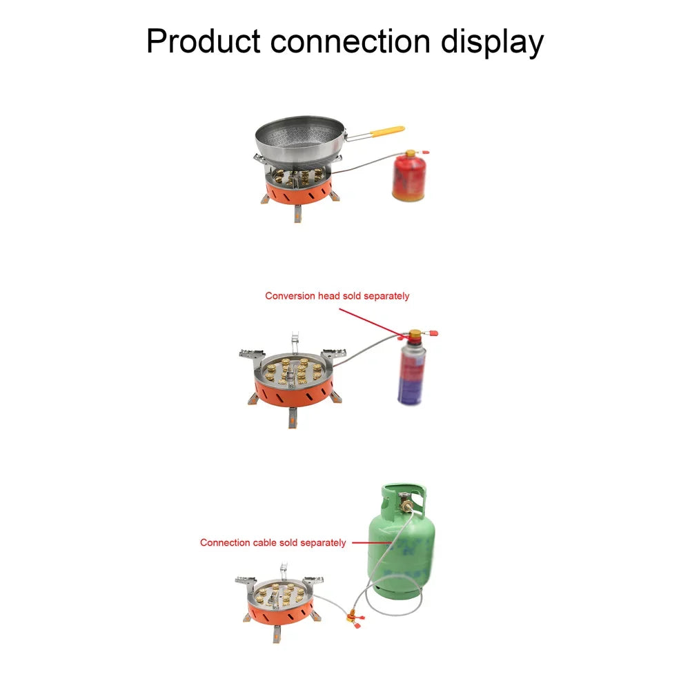 ZYZY 12- Camping Stove, Windproof and High-Power Gases Stove - Outdoor Furnace for Camping