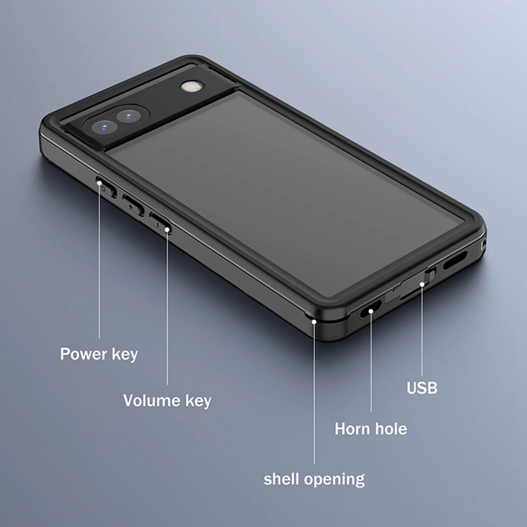 Waterproof Case for Google Pixel 6A, Built-in Screen Protector Full Body Protection Rugged Case Underwater Dustproof Drop Protection Shield for Google Pixel 6a