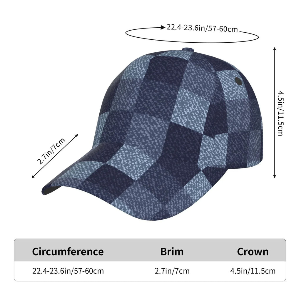 Balery Baseball Cap Adjustable Size for Running Workouts and Outdoor Activities All Seasons Dad Hat(Blue Gingham Buffalo Check)