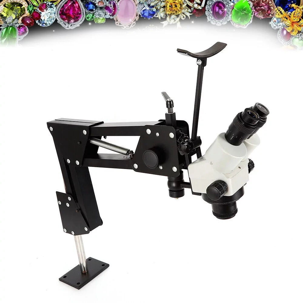 ZhdnBhnos Multi-Directional Microscope Micro Inlaid Mirror Stand with Spring Bracket Gem Diamond Setting Machine Jewelry Making Tool