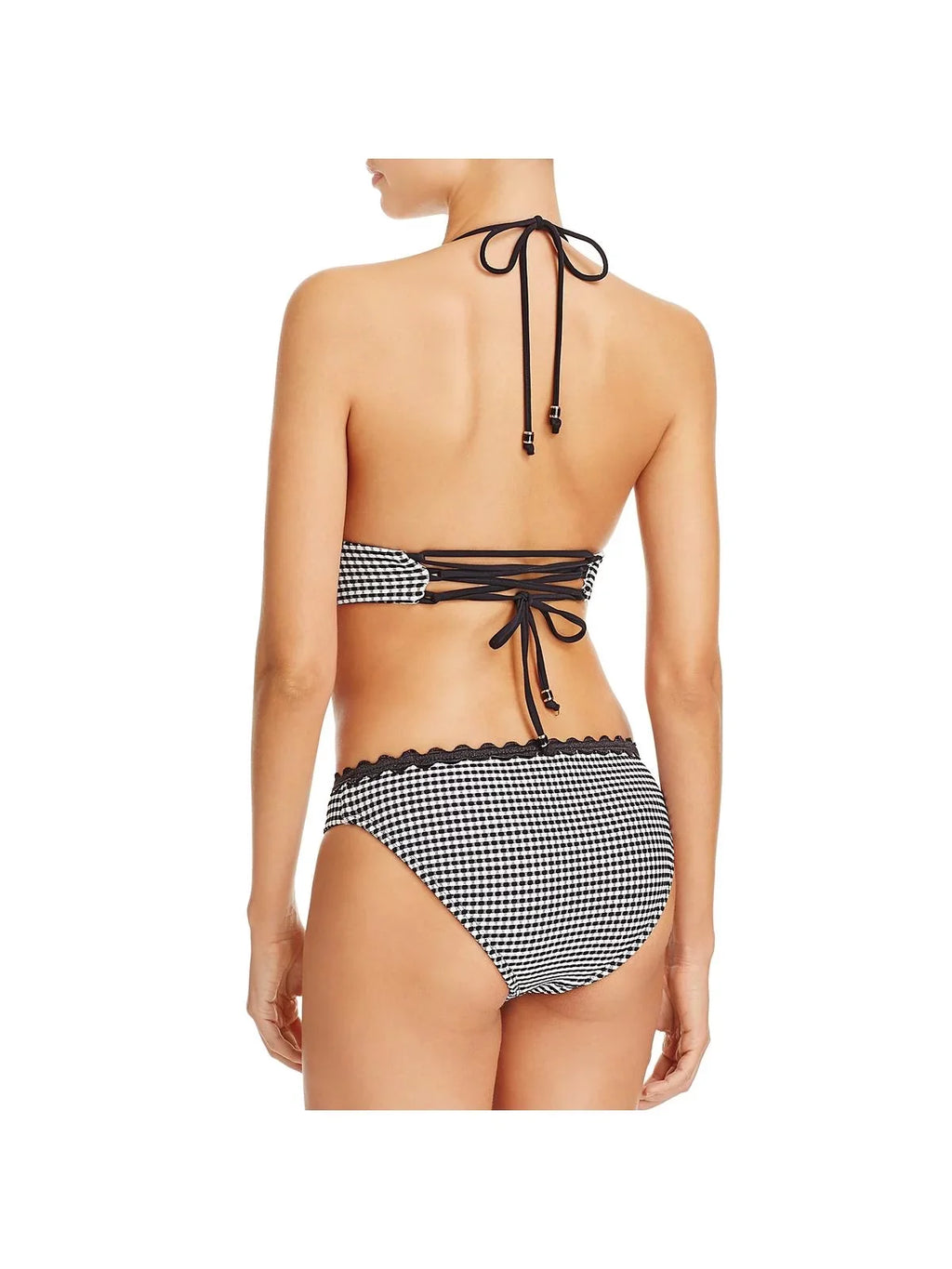 Shoshanna Womens Contrast Trim Hipster Swim Bottom Separates B/W XL