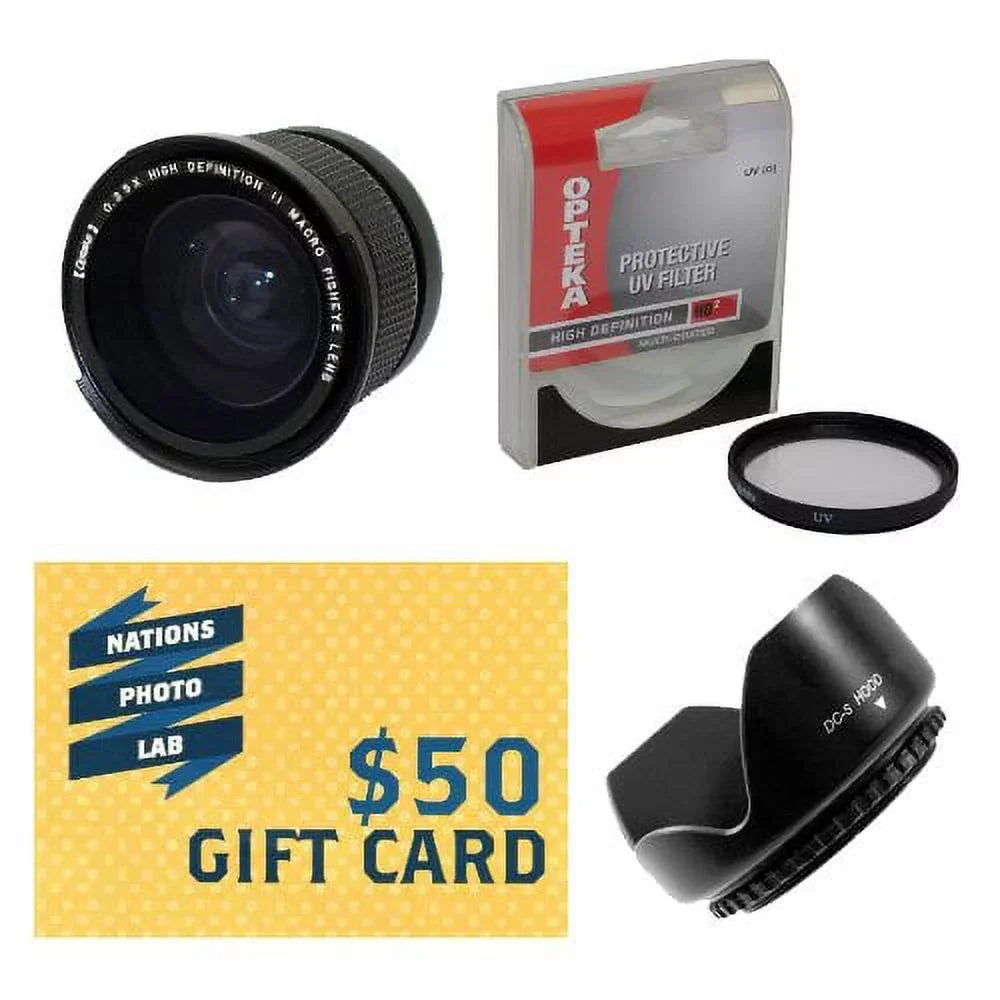 Opteka .35x High Definition II Super Wide Angle Panoramic Macro Fisheye Lens for Canon PowerShot G7 & G9 Digital Camera