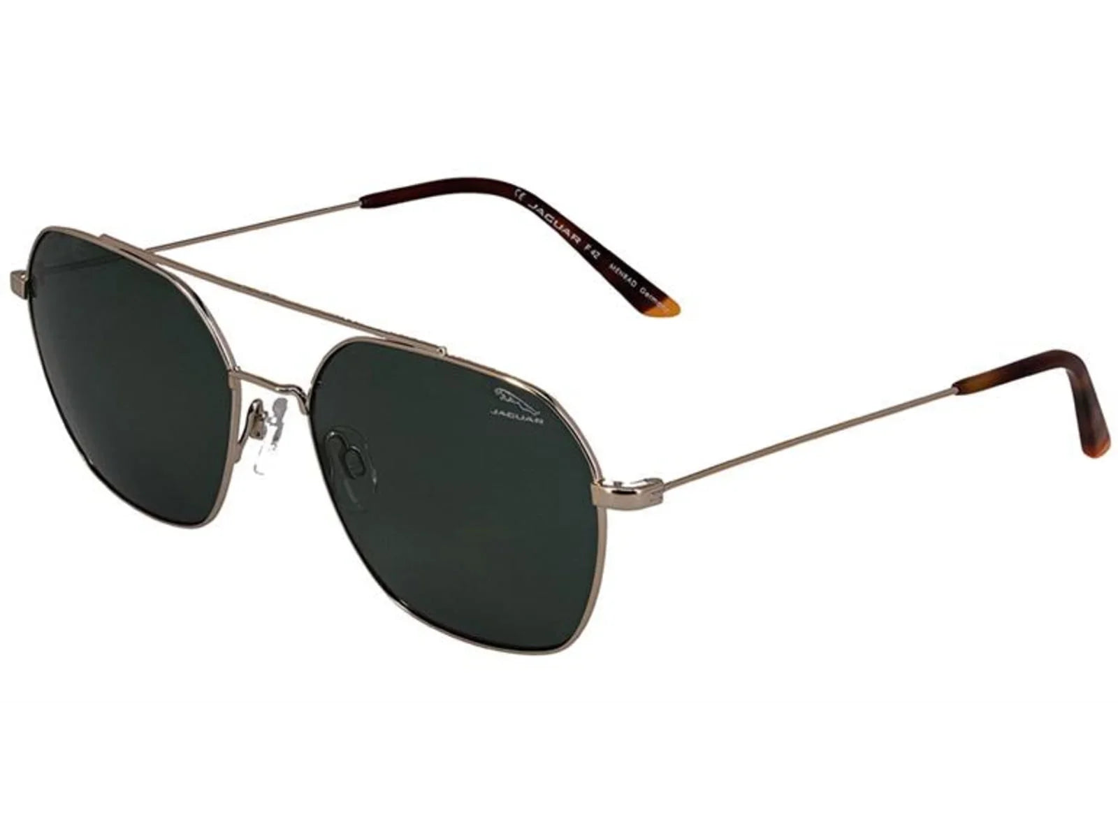 Jaguar 37595 Sunglasses, Black-Green, Nano Lenses, 57-17-145