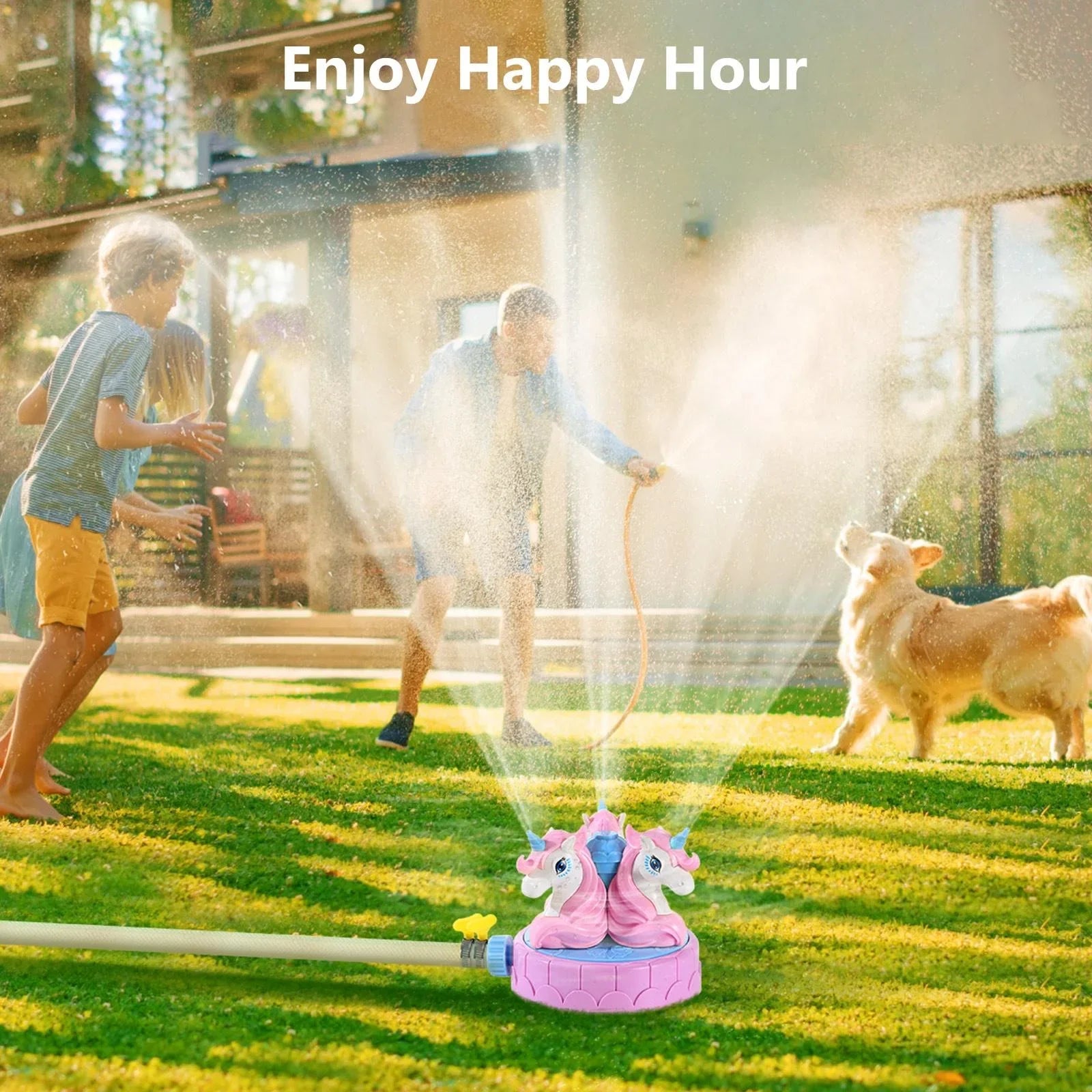 MoKo Unicorn Sprinkler for Kids Outdoor Play, Spray Water Toys for Summer Lawn Garden Activities