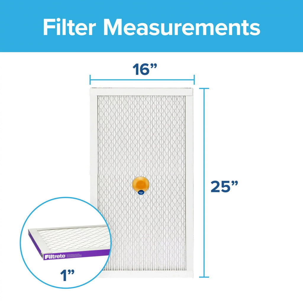 Filtrete 16x25x1 Smart Air Filter, MPR 1500 MERV 12, Allergen, Bacteria Virus, 1 Filter