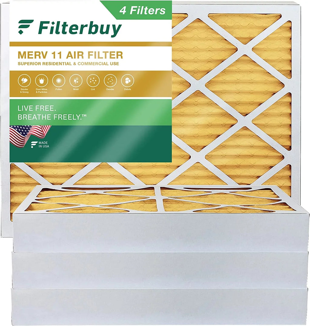 Filterbuy 12x15x4 MERV 11 Pleated HVAC AC Furnace Air Filters (4-Pack)