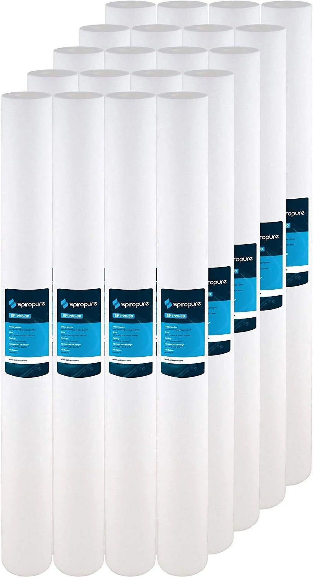 25 Micron Spun -Blown Polypropylene Sediment Water Filter Cartridge SDC-25-3025 P25-30 155224-43 (Case Of 20)