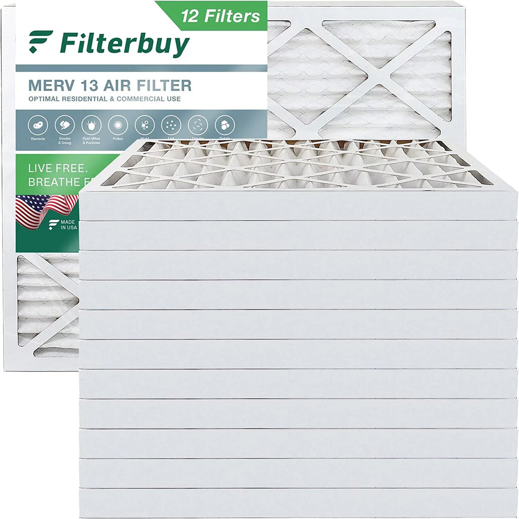 Filterbuy 16x18x2 MERV 13 Pleated HVAC AC Furnace Air Filters (12-Pack)