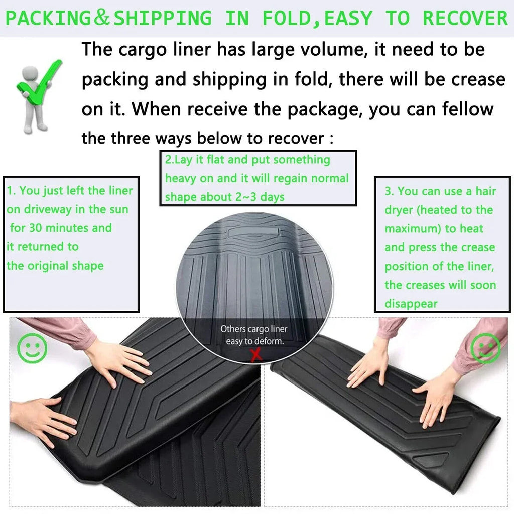 Car Rear Trunk Liner Cargo Mat Carpet for Toyota RAV4 2006-2012 Easy to Install