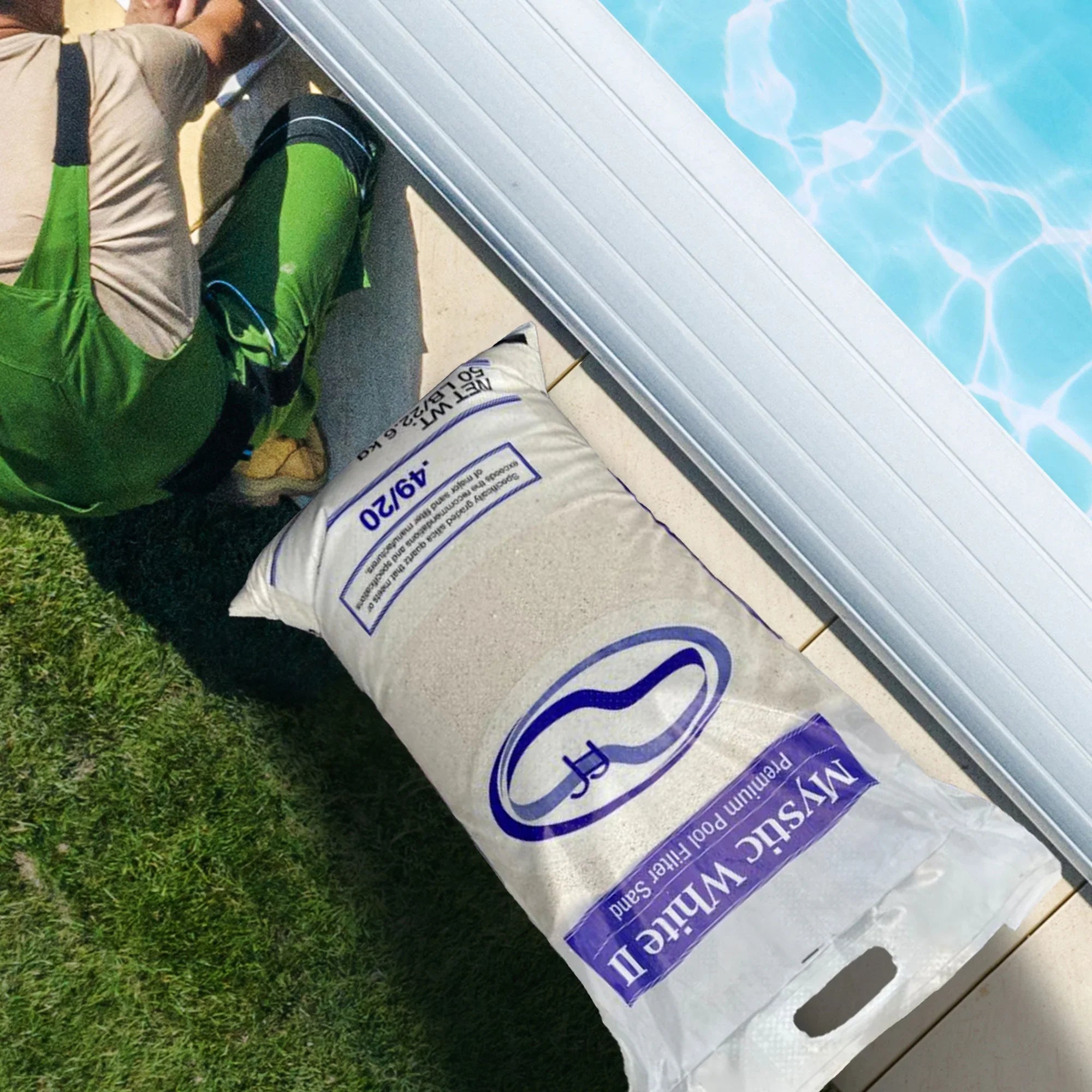 US Silica Mystic White II Swimming Pool Filter Sand, White, 50 Pound Bag
