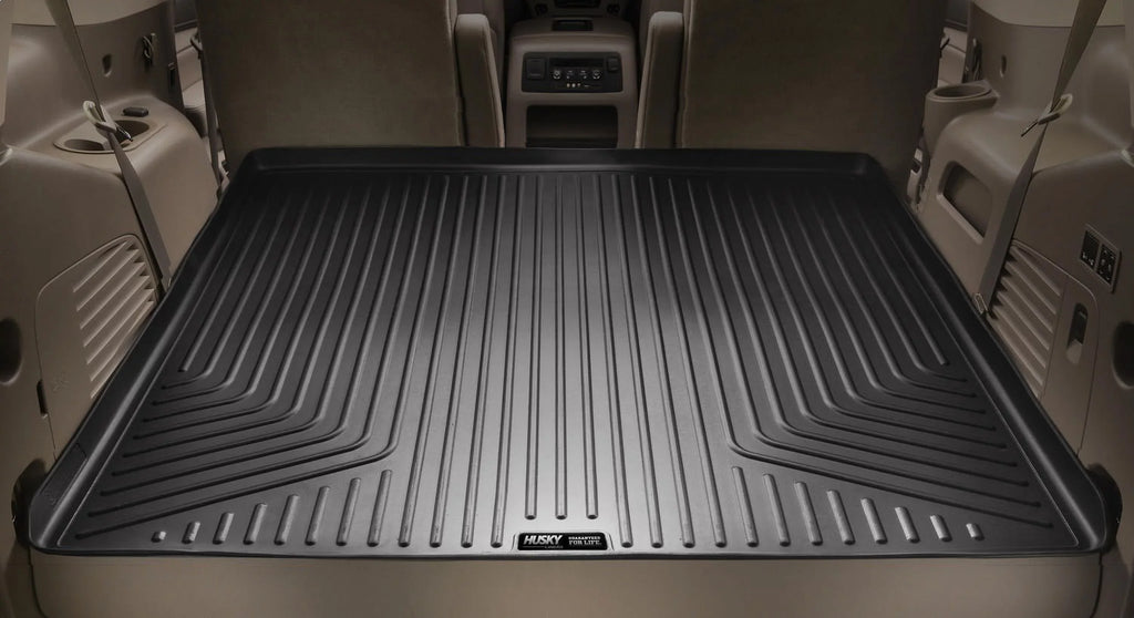 Husky by RealTruck Cargo Liner Behind 3rd Seat Fitting with 15-19 Escalade ESV/Suburban Suitable with select: 2015-2020 Chevrolet Suburban, 2015-2020 GMC Yukon XL