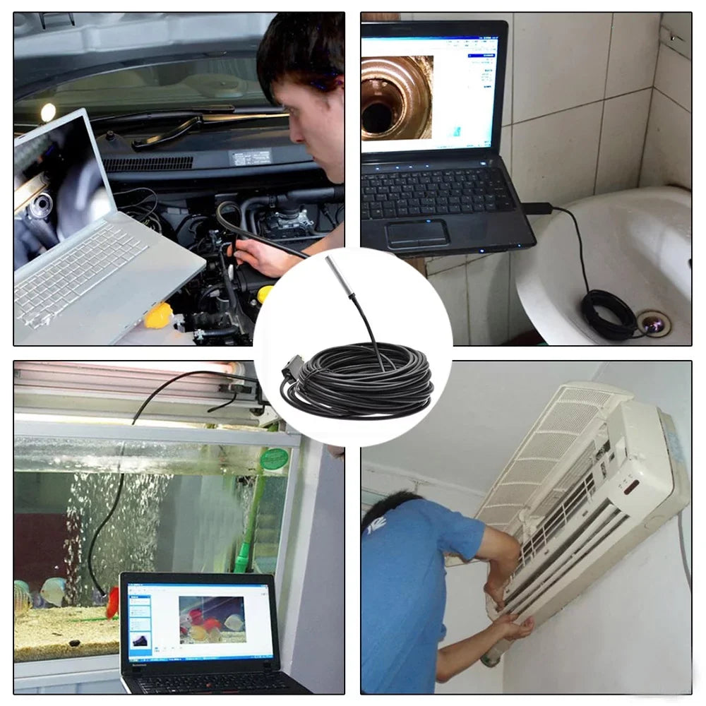 Moobody 5.5mm Endoscope Camera with 6 Adjustable LED Lights and 20M Cable