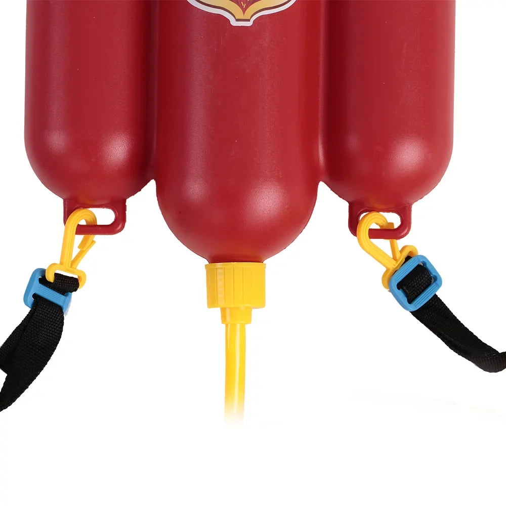 Gecheer Fireman Toys Backpack Water Spraying Toy Blaster Extinguisher with Nozzle and Tank Set Children Outdoor Water Beach Toy fo