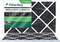 Filterbuy 12x20x1 MERV 8 Odor Eliminator Pleated HVAC AC Furnace Air Filters with Activated Carbon (2-Pack)
