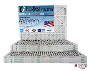 Glasfloss 15x30x1 - MERV 10 -Qty:4 - Furnace Air Filter - Made in USA (Actual Size: 14.5 x 29.5x7/8 inch)