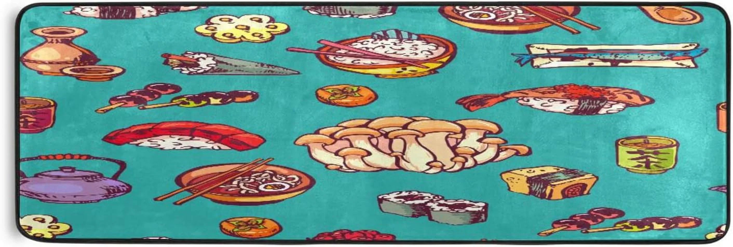 Hidove Japanese Sushi Runner Rug - 24"x72" Ultra Soft Non-Slip Floor Mat Washable Area Rugs for Kitchen Bathroom Entry Home Decor