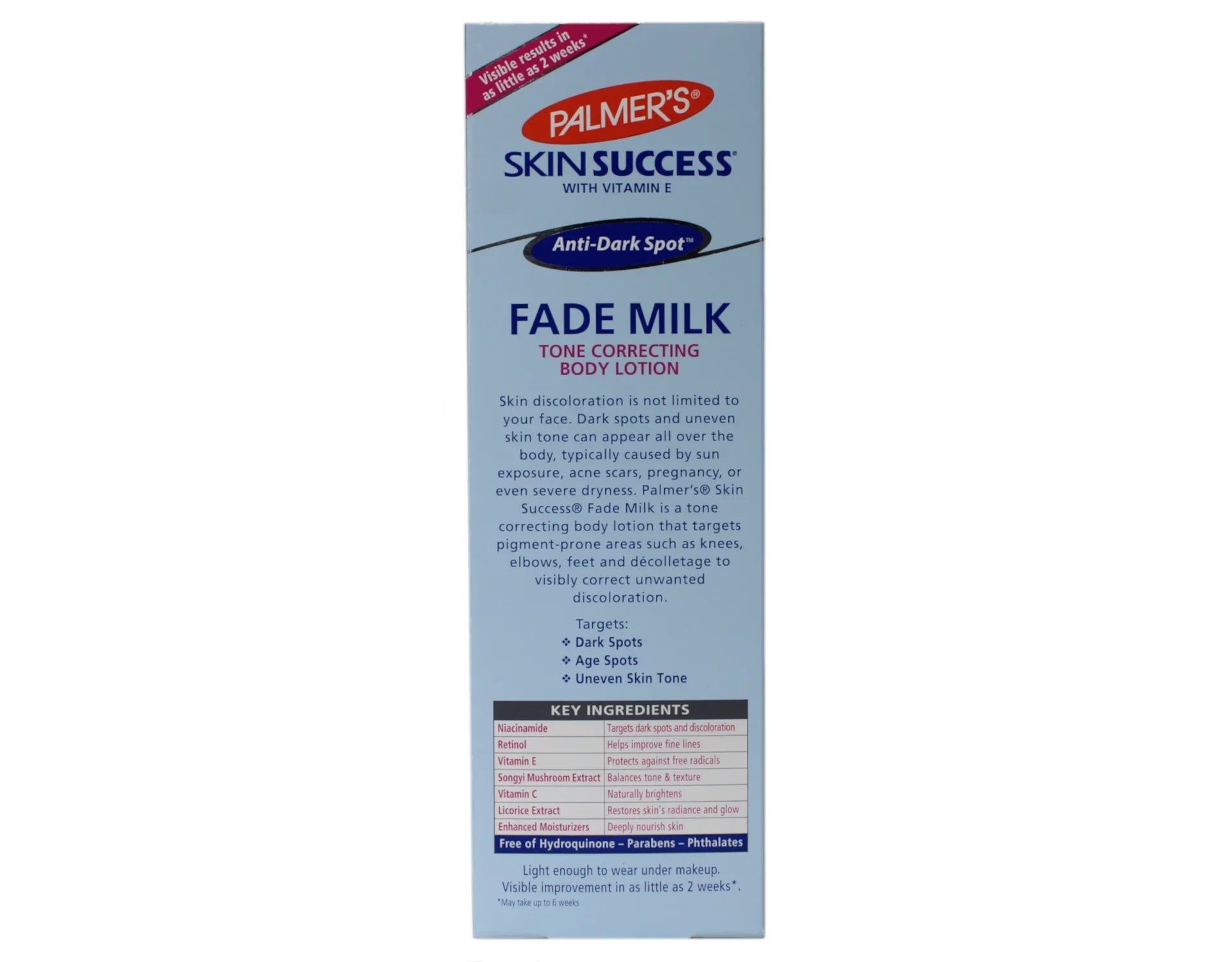 RONAN Skin Success Anti-Dark Spot Fade Milk Body Lotion 8.5 fl oz Pack of 6