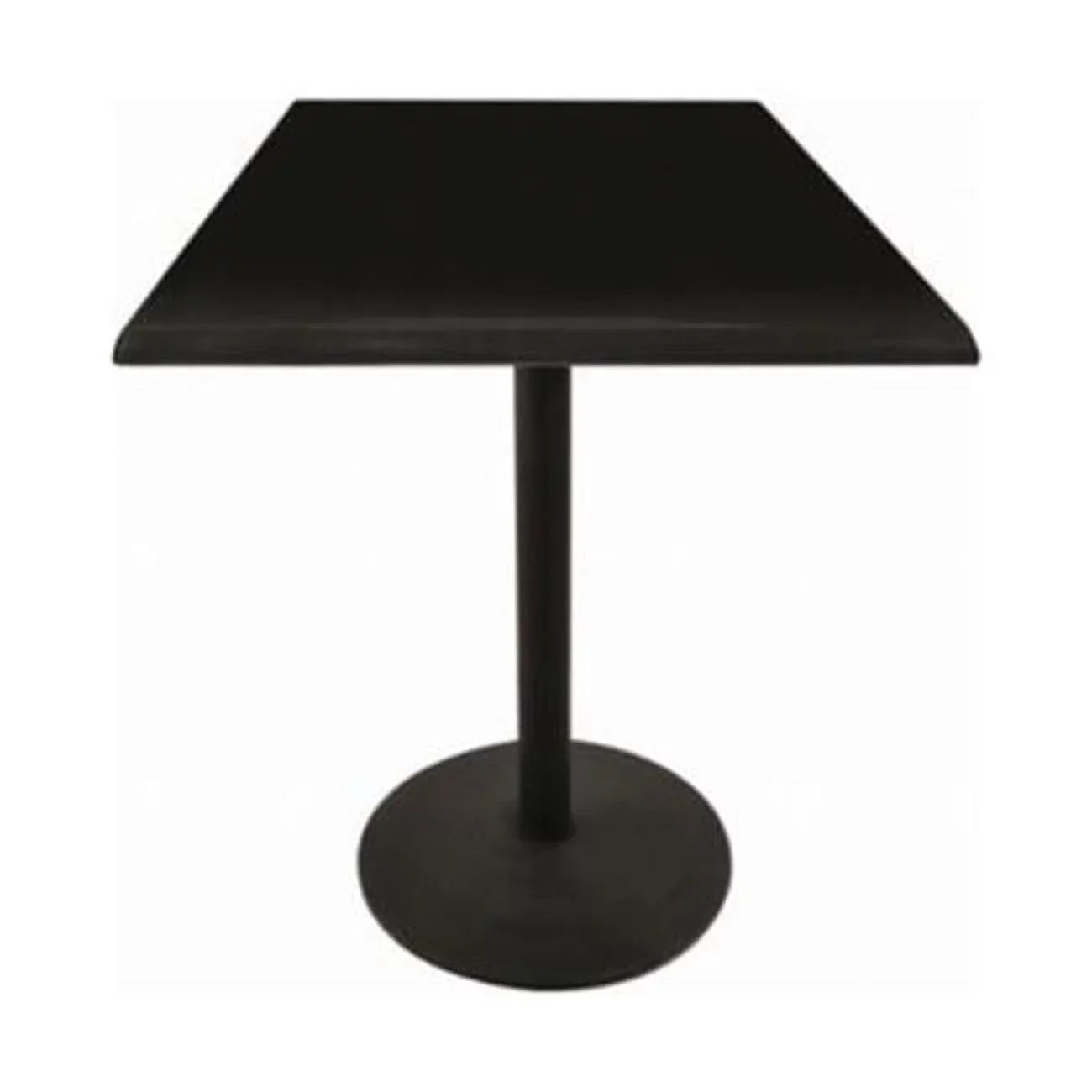 42 in. Black Table with 30 x 30 in. Indoor & Outdoor Black Steel Square Top