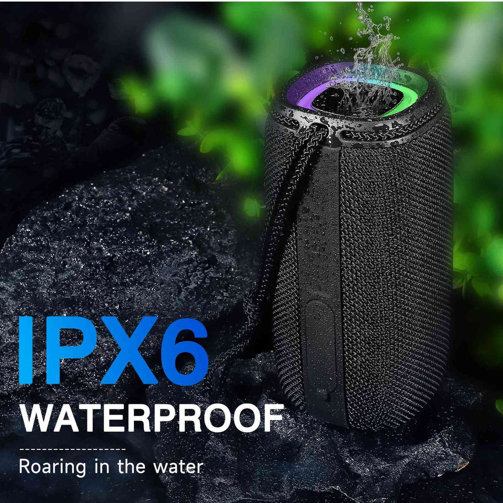 UrbanX X808 Bluetooth Speaker, IPX5 Waterproof Speakers 360° HD Surround Sound with Punchy Bass, True Wireless Pairing, BT5.3, Portable Speaker for Nokia 3.1 - Black