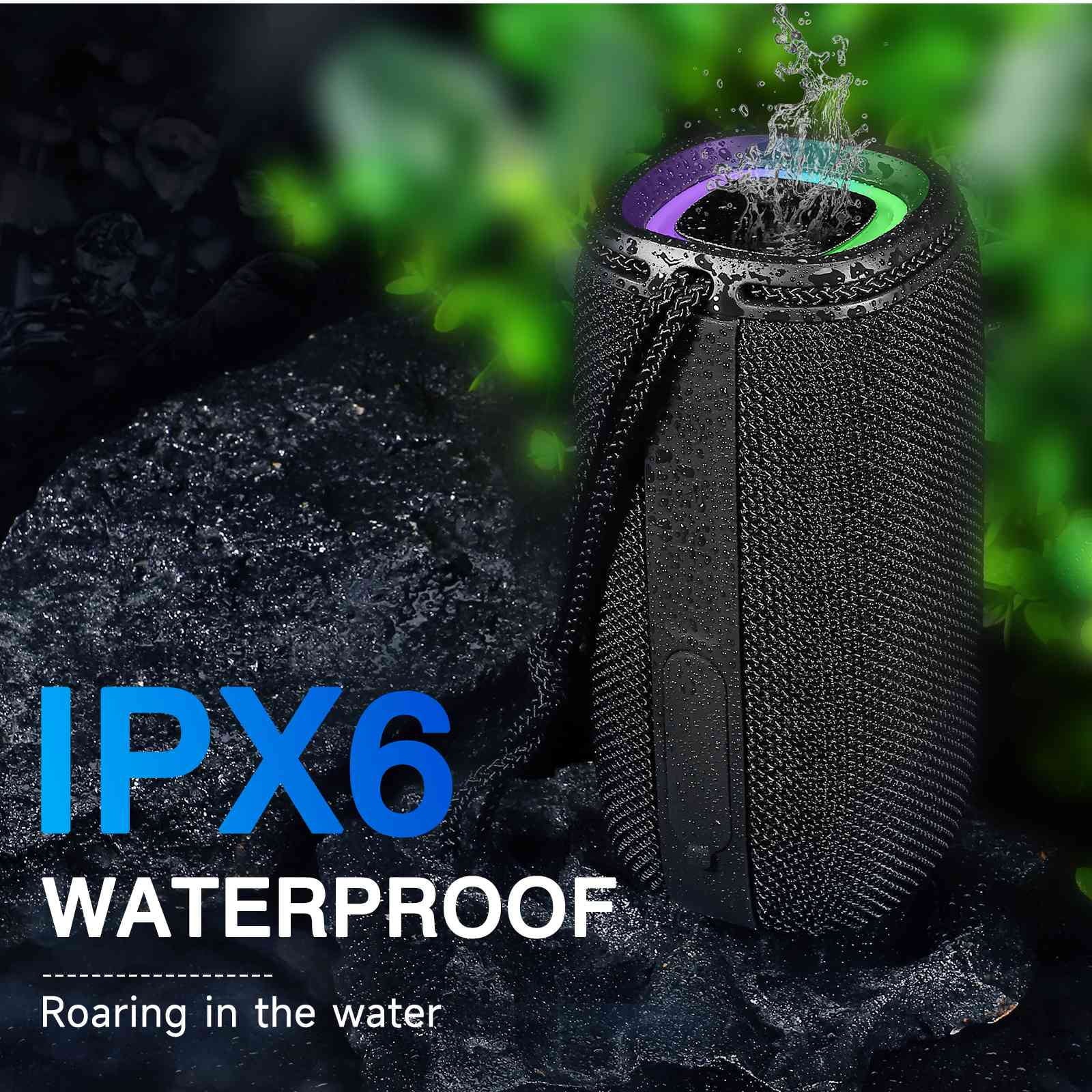 UrbanX X808 Bluetooth Speaker, IPX5 Waterproof Speakers 360° HD Surround Sound with Punchy Bass, True Wireless Pairing, BT5.3, Portable Speaker for Nokia 3.1 - Black