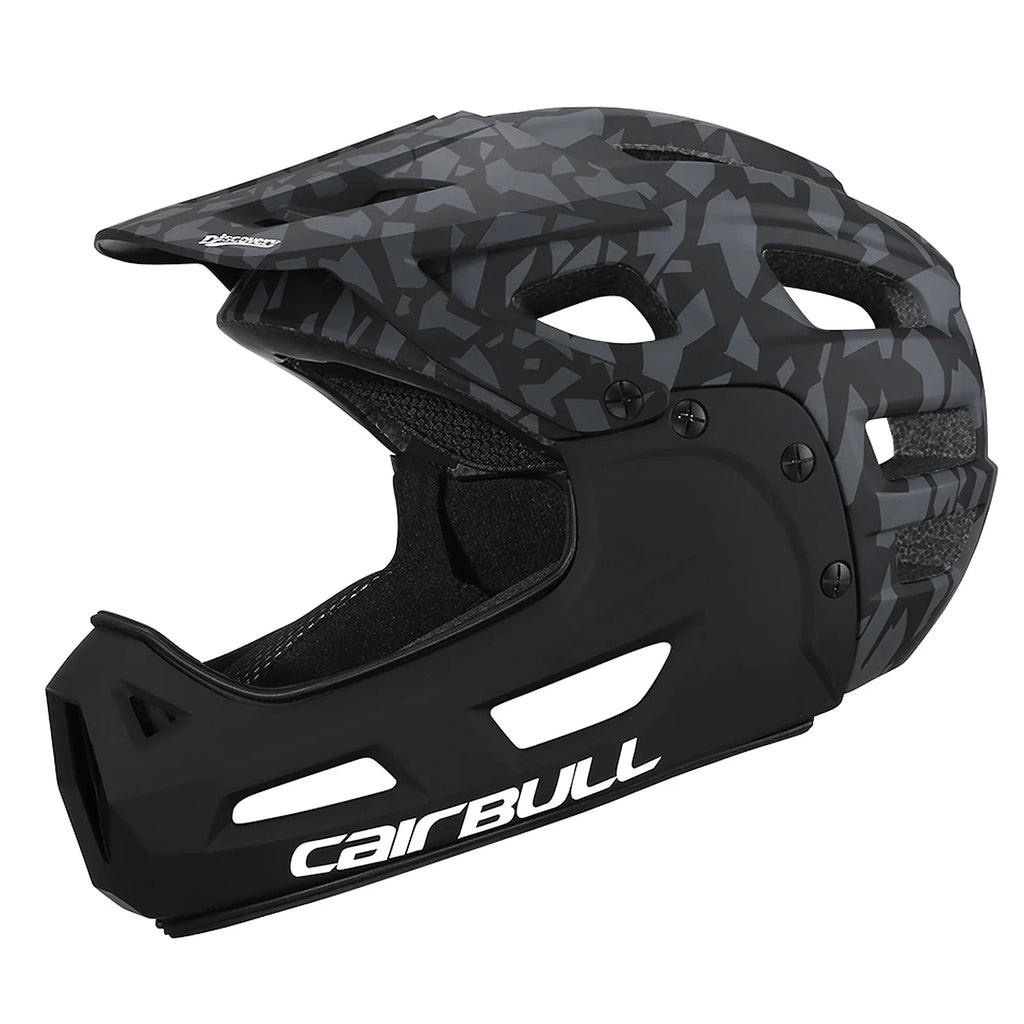 CAIRBULL Full Face Bike Helmet Adult Cycling Helmet with Detachable Chin Guard and Visor for Mountain Biking