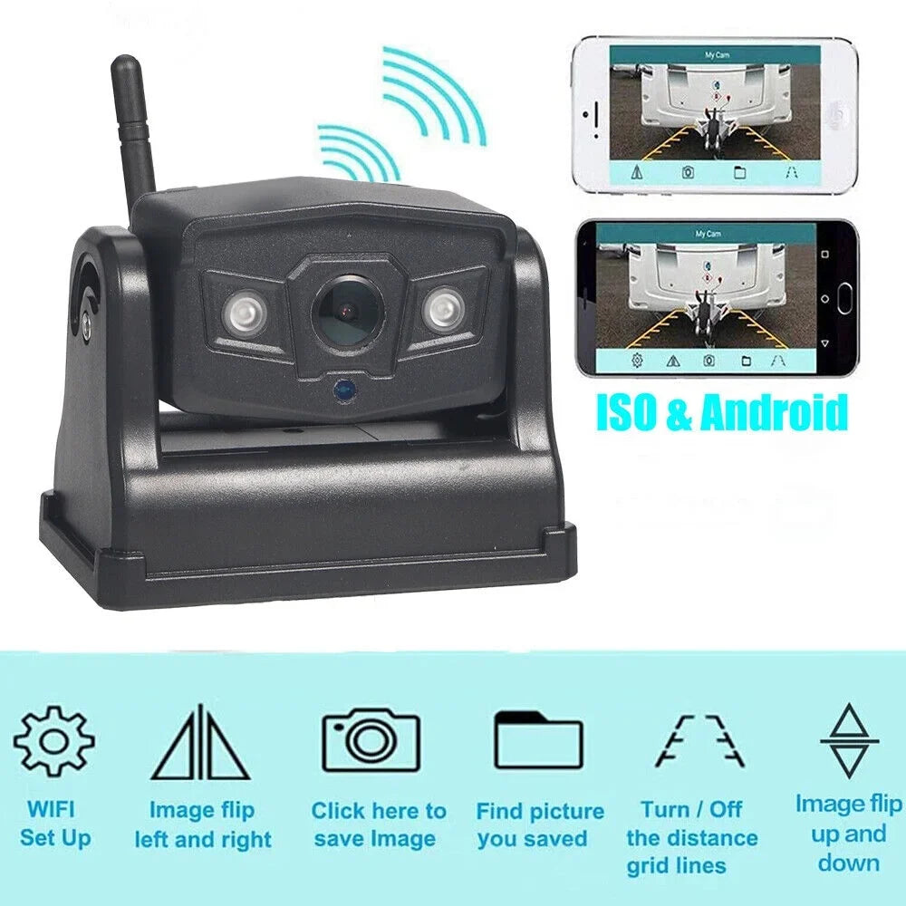 JLLOM 9600mAh Magnetic WiFi Camera - Premium Wireless Backup, Comprehensive Front/Rear Vehicle Views