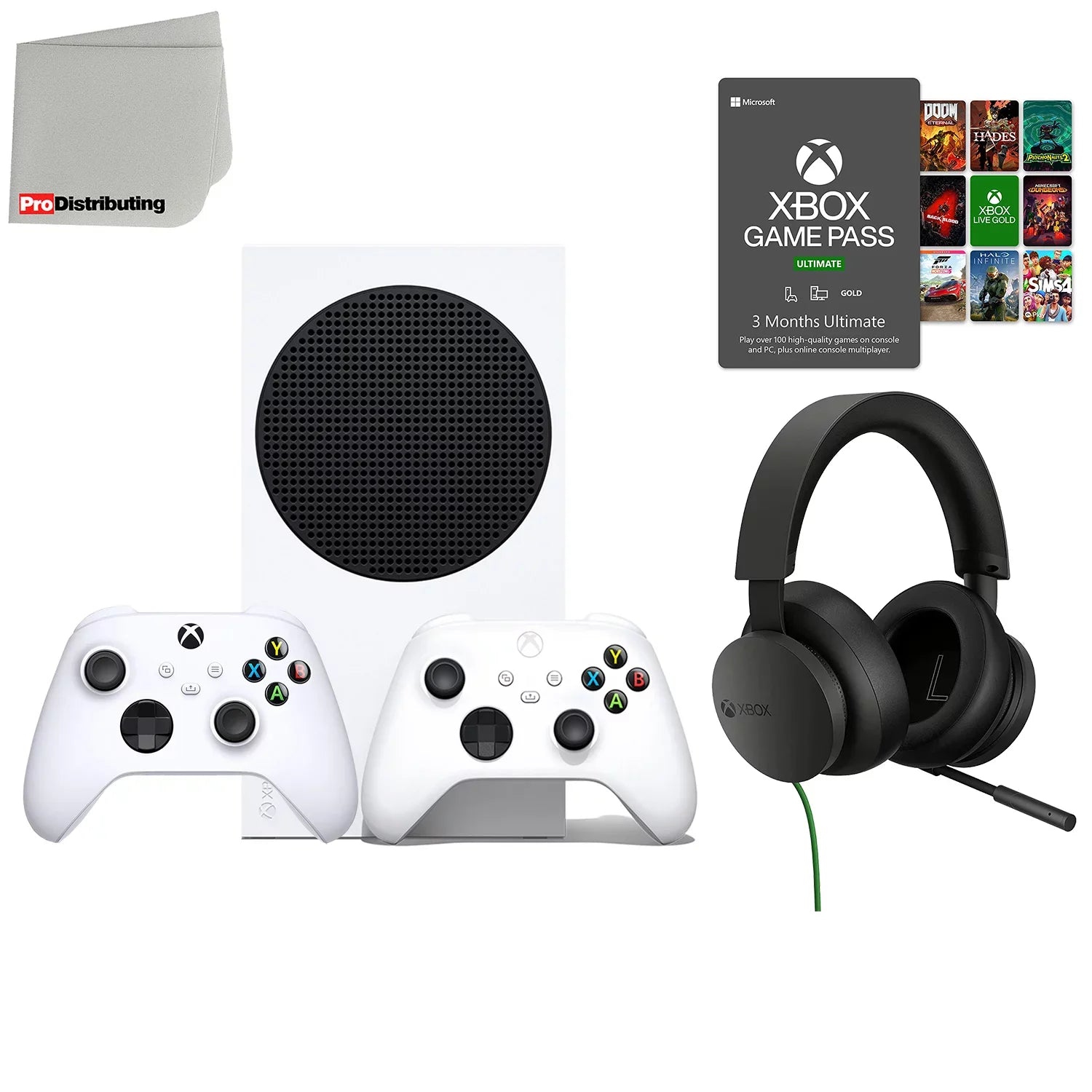 Microsoft Xbox Series S 512GB All-Digital Video Game Console with Extra Wireless Controller - Robot White - Xbox Stereo Gaming Headset, 3-Month Gamepass Ultimate and Microfiber Cleaning Cloth